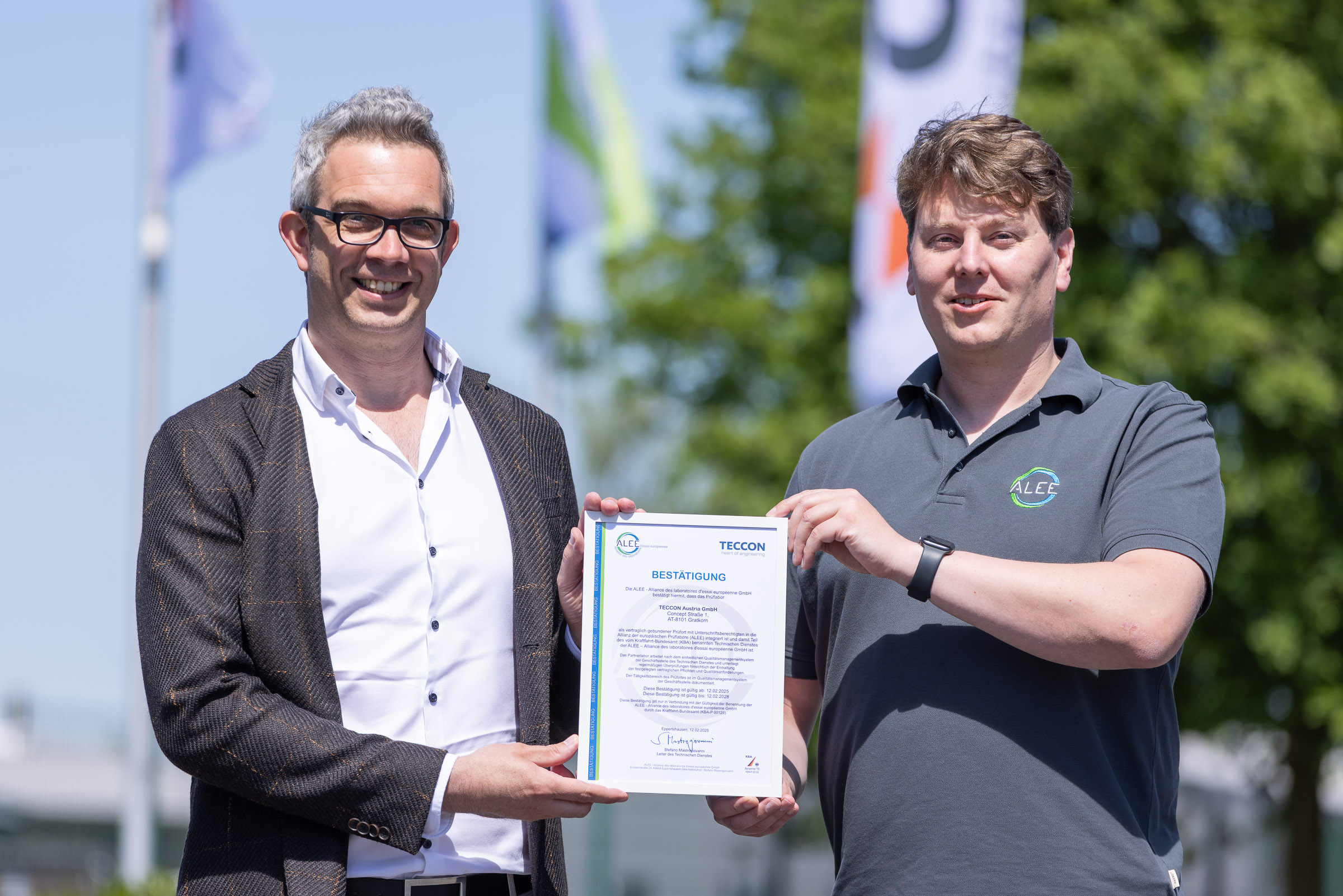 ALEE - Alliance des laboratoires d'essai européenne GmbH X TECCON Austria GmbH | Ferdinand Schwinger mit Stefano Mastrogionvanni